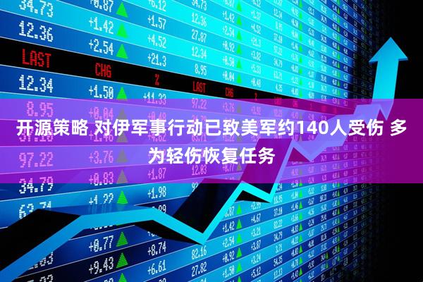 开源策略 对伊军事行动已致美军约140人受伤 多为轻伤恢复任务